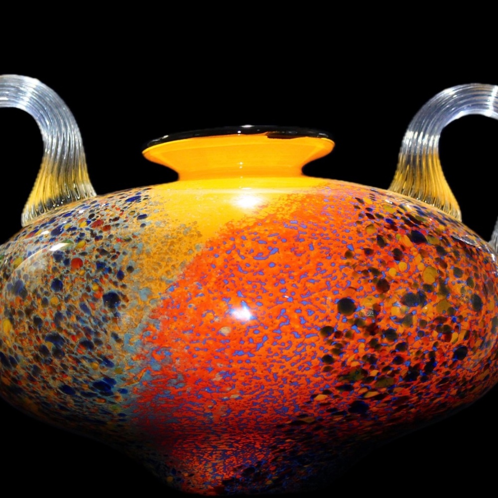 Ioan Nemțoi Glass Double Handle Vase